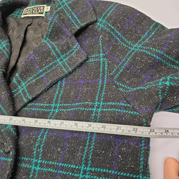 Spencer Douglas Women's Plaid Wool Blend Blazer Coat‎ Size 10 - Picture 7 of 8